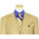 Tzarelli Tan With Royal Blue / Taupe Windowpanes Super 150'S Wool Vested Suit TZ-200