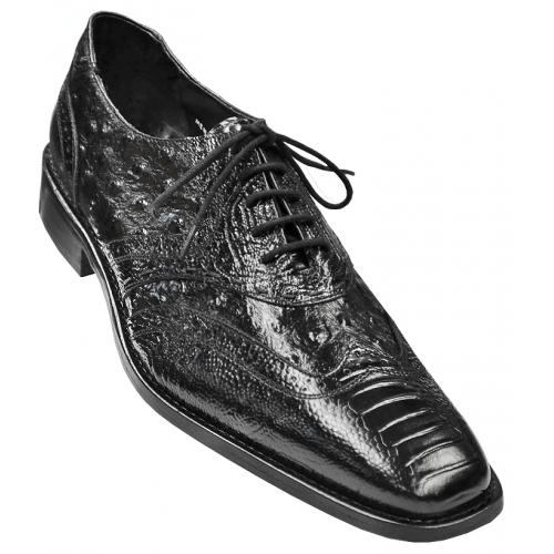 Stacy Adams "Armento" All-Over Black Ostrich Print Shoes 24777