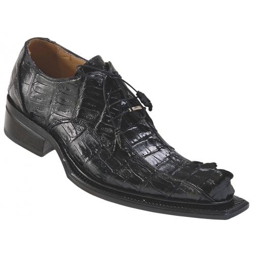 Mauri  "Friday" 44205 Black Genuine Hornback Crocodile Tail / Baby Crocodile Shoes