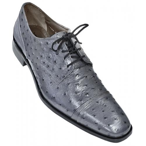 Stacy Adams "Amori" All-Over Grey Ostrich Print Shoes