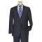 Mantoni Navy Blue / Black / Charcoal Grey windowpanes Super 140's 100% Virgin Wool Suit 78611-1