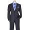 Bertolini Charcoal Grey / Sky Blue / Silver Grey Pinstripes Wool & Silk Blend Suit 79004
