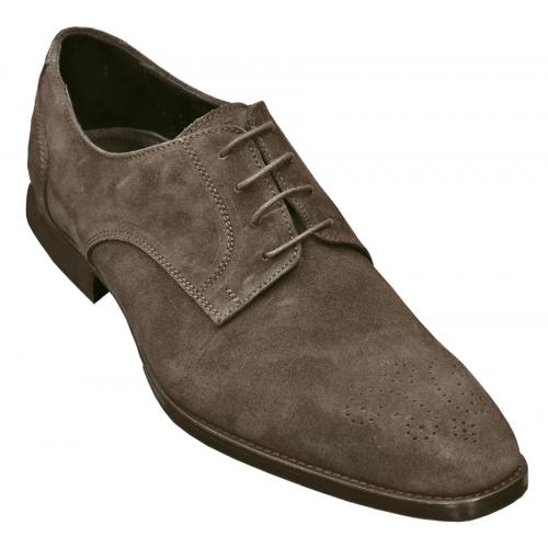 Duca Di Matiste Italy 1501 "Camoscio" Brown Genuine Suede Oxford Shoes
