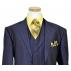 Tzarelli Navy Blue / Black Microdotted Super 150'S Italian Wool Vested Suit TZ-129