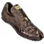 Belvedere "Lazzaro" Brown Genuine Hornback Crocodile Tail / Ostrich Casual Sneakers With Eyes