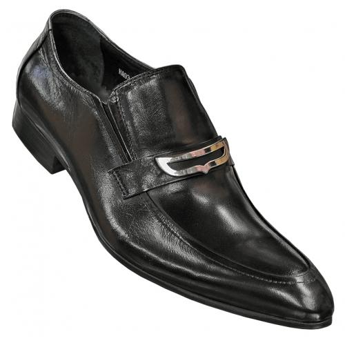 Zota Black Pointed Toe Leather Shoes HA93-9