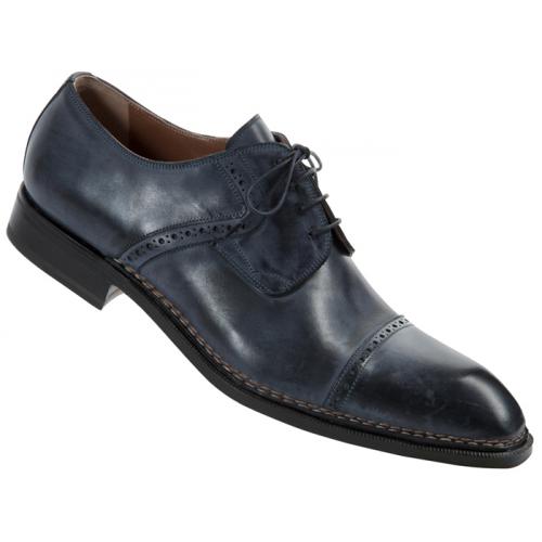 Mauri 1085 Grey Genuine Brushed Off Calf Leather Shoes