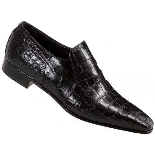 Mauri "3006" Black All-Over Genuine Baby Alligator Shoes