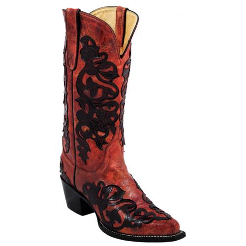 Ferrini Ladies 81261-22 Red Cowhide Leather Boots