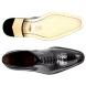 Belvedere "Dino" Black Genuine Ostrich / Italian Calf Leather Shoes 0B1.