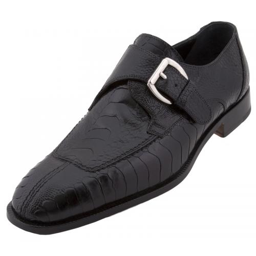 Mauri "Apollo" 4447 Black All-Over Genuine Ostrich Leg Shoes