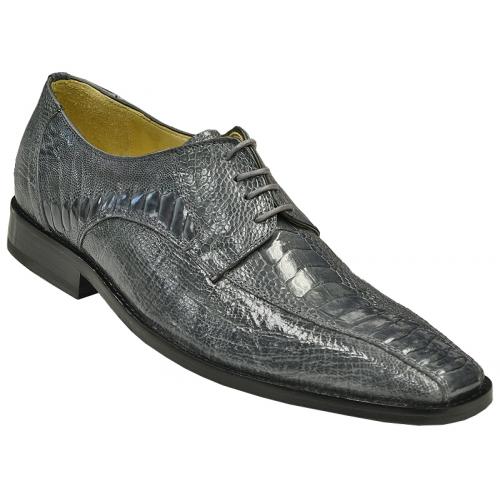 David X "Orsino"  Grey Genuine Ostrich Leg Shoes.