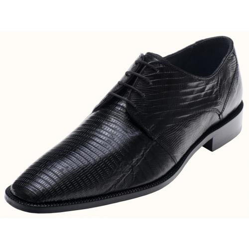 David X "Torino" Black Genuine All-Over Lizard Shoes