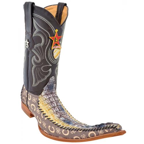 Los Altos Natural Genuine Crocodile 9X Pointed Toe Cowboy Boots 97T0149