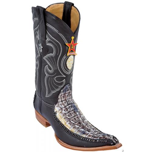 Los Altos Natural Genuine Braid Stitch Crocodile W/Deer 6X Pointed Toe Cowboy Boots 96TR0149