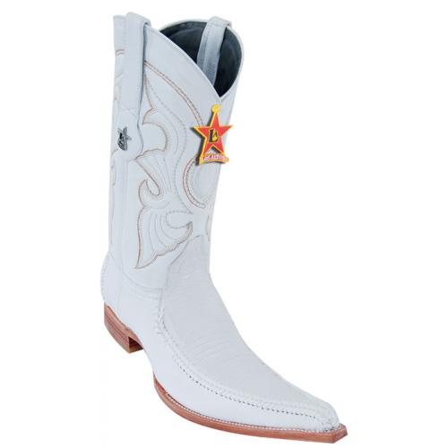 Los Altos White Genuine Braid Stitch Lizard  W / Deer 6X Pointed Toe Cowboy Boots 96TR0728