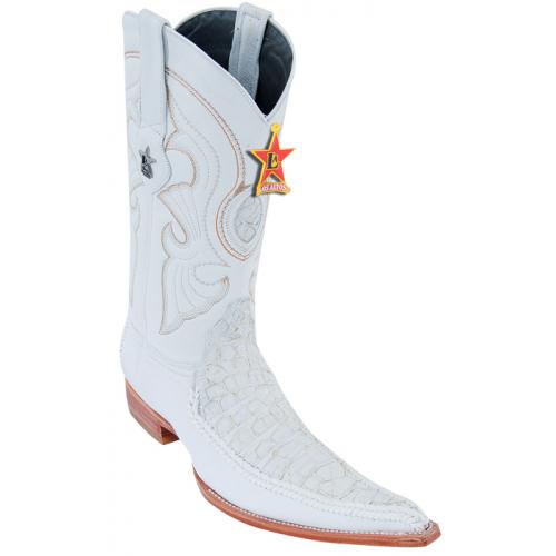 Los Altos White Gold Genuine Menudo  W / Deer 6X Pointed Toe Cowboy Boots 96TR4528