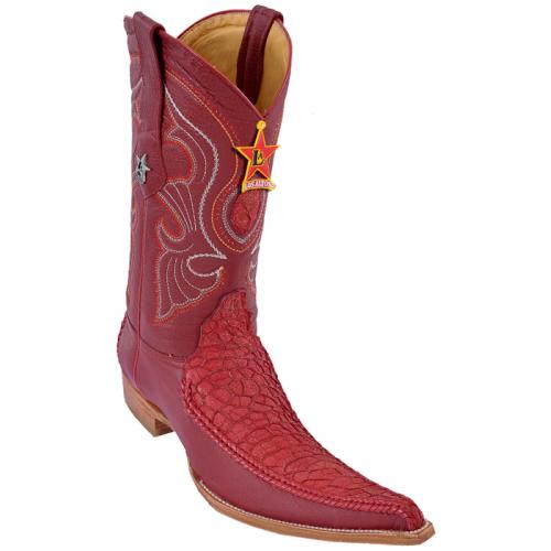 Los Altos Red Bronze Genuine Menudo  W / Deer 6X Pointed Toe Cowboy Boots 96TR4512