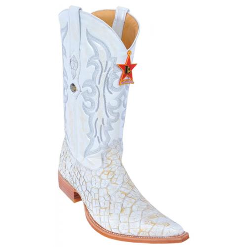 Los Altos White Gold  Genuine Menudo 3X Toe Cowboy Boots 954528