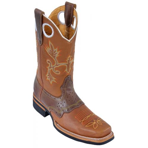 Los Altos Honey & Brown  Grasso W/Leather Sole Rodeo W/Saddle  Boots 8119951