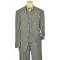 Extrema Charcoal Grey With Apricot Windowpane Design Super 140's Wool Vested Suit SU00016