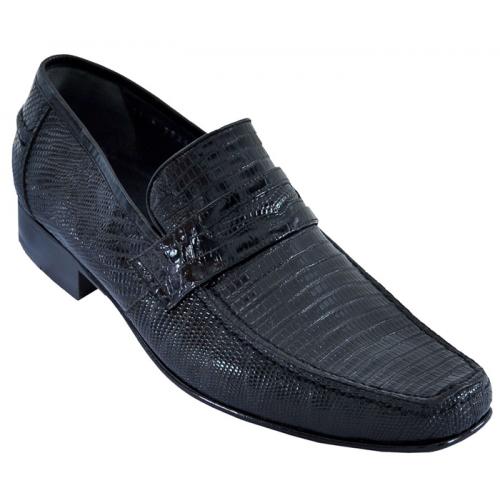 Los Altos Black Genuine All-Over Lizard Shoes ZV100705