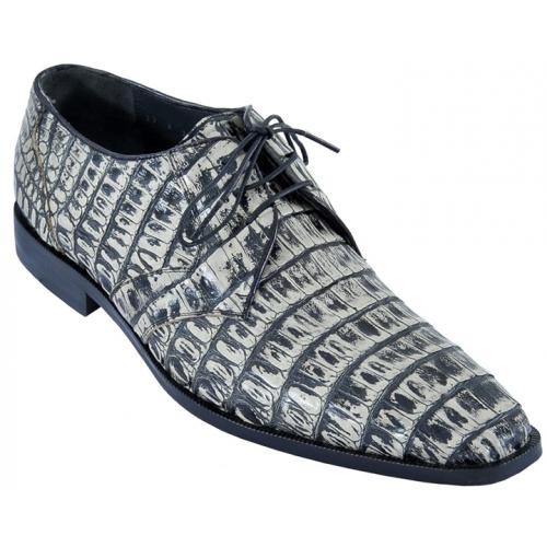 Los Altos Rustic Black Genuine All-Over Crocodile Belly Shoes ZV088281.