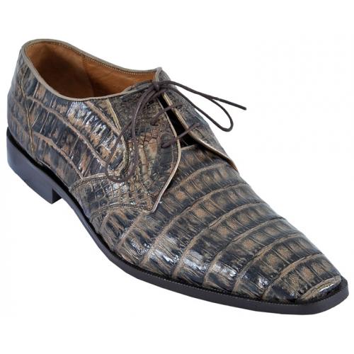 Los Altos Rustic Brown Genuine All-Over Crocodile Belly Shoes ZV088285.