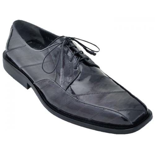 Los Altos Grey Genuine All-Over Eel Dress Shoes With Laces ZV030809