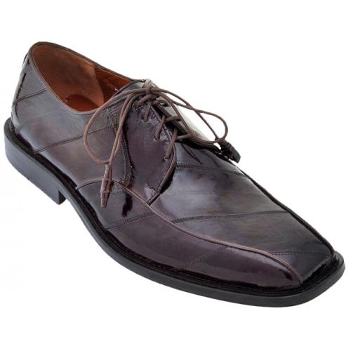 Los Altos Brown Genuine All-Over Eel Dress Shoes With Laces ZV030807