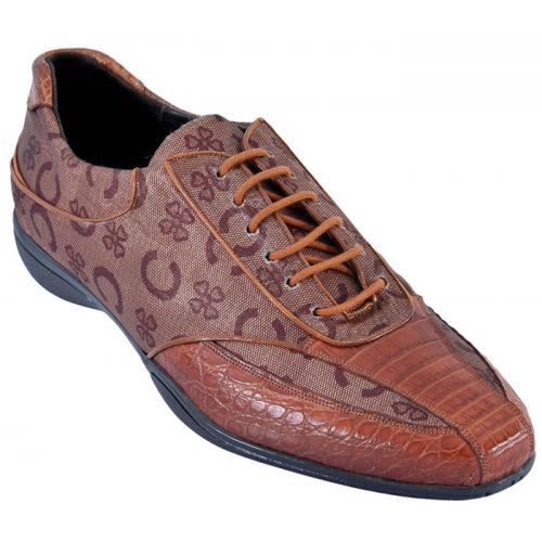 Los Altos Cognac Genuine Crocodile Belly  W/Fashion Design Casual Shoes ZC079003