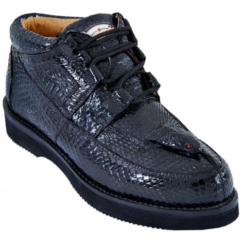 Los Altos Black Genuine Cobra Snake Skin With Head Casual Shoes ZA066405