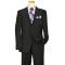 I-Deal By Zanetti Black / Lavender Stripes Super 140's Wool Suit UE90020