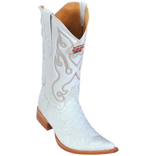 Los Altos White All-Over Anteater Print 3X Toe Cowboy Boots 3954812