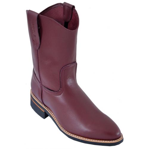 Los Altos Men's Burgundy Genuine Leather Work Boots 52C4606