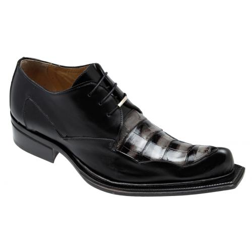 Mauri "Stripes" 44271 Black / White Genuine Stripes Alligator Calfskin Shoes
