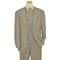 Extrema Taupe With Taupe Windowpane Design Super 140's Wool Vested Suit SI10063