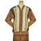 SilverSilk Chestnut / Cream / Taupe Knitted Front Zipper Triple Textured Stripes Sweater Jacket 3594