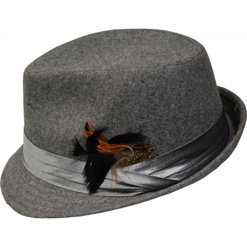Milani Grey Small Brim Wool Blended Fedora Dress Hat FD202