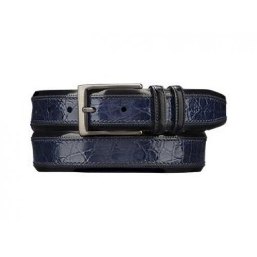 Mezlan "AO8597-C" Blue Genuine Crocodile Skin Belt