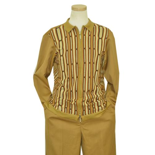 Silversilk Maize / Cream / Rust Front Zipper 2 PC Knitted Silk Blend Outfit 4327