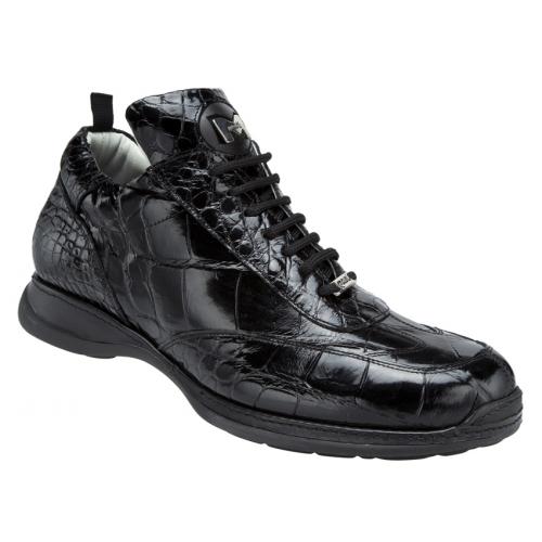 Mauri "Lusso" 8501 Black All Over Genuine Alligator Nappa Leather Sneakers