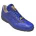 Fennix "3512" Royal Blue Genuine Alligator / Rugged Calfskin / Patent Leather Casual Sneakers With Silver Alligator Head
