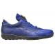 Fennix "3512" Royal Blue Genuine Alligator / Rugged Calfskin / Patent Leather Casual Sneakers With Silver Alligator Head