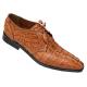 Upscale Menswear Custom Collection Cognac All Over Genuine Hornback Crocodile Shoes 1ZV080103