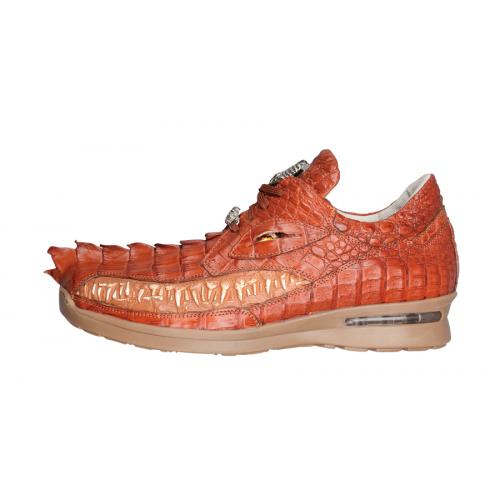 Fennix Ginger All Over Genuine Cryst Hornback Crocodile Sneakers With Eyes And Teeth 3449.