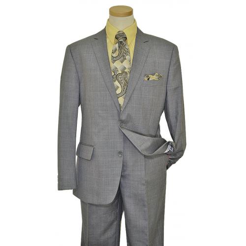 Vincenzi Charcoal Grey / Tan Windowpanes Design Super 120'S Wool Suit V83839