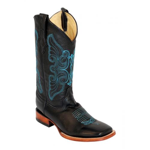 Ferrini 12693-04 Black / Blue Genuine Cowhide Exotic Boots