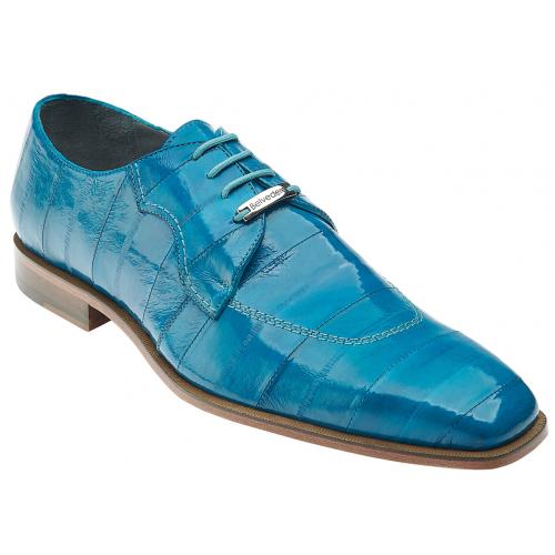 Belvedere "Euro" Turquoise All-Over Genuine Eel Oxford Shoes 1477