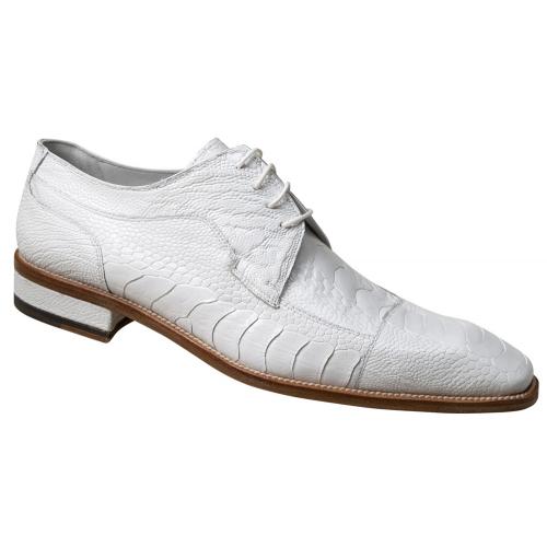 Mauri "Carrara" 4598 White Genuine All Over Ostrich Leg Shoes